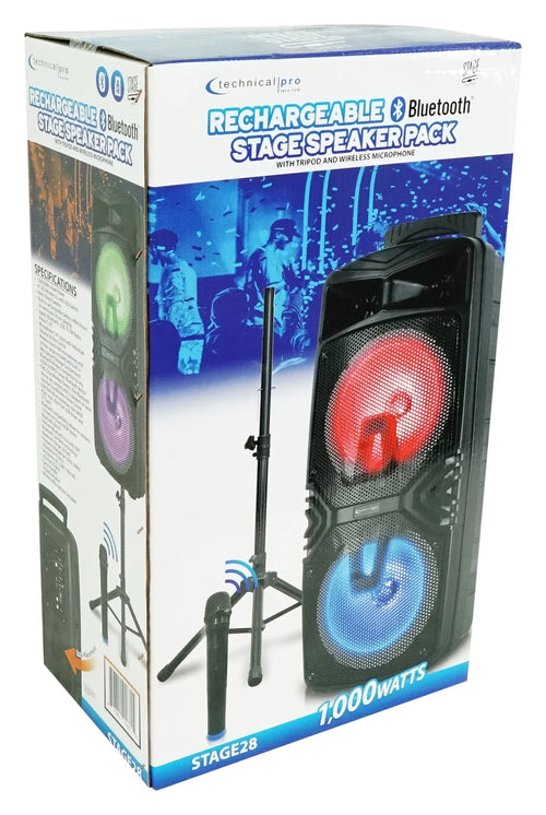 2)  Dual 8" Wireless Rechargeable Backyard DJ Party Speakers + Mics