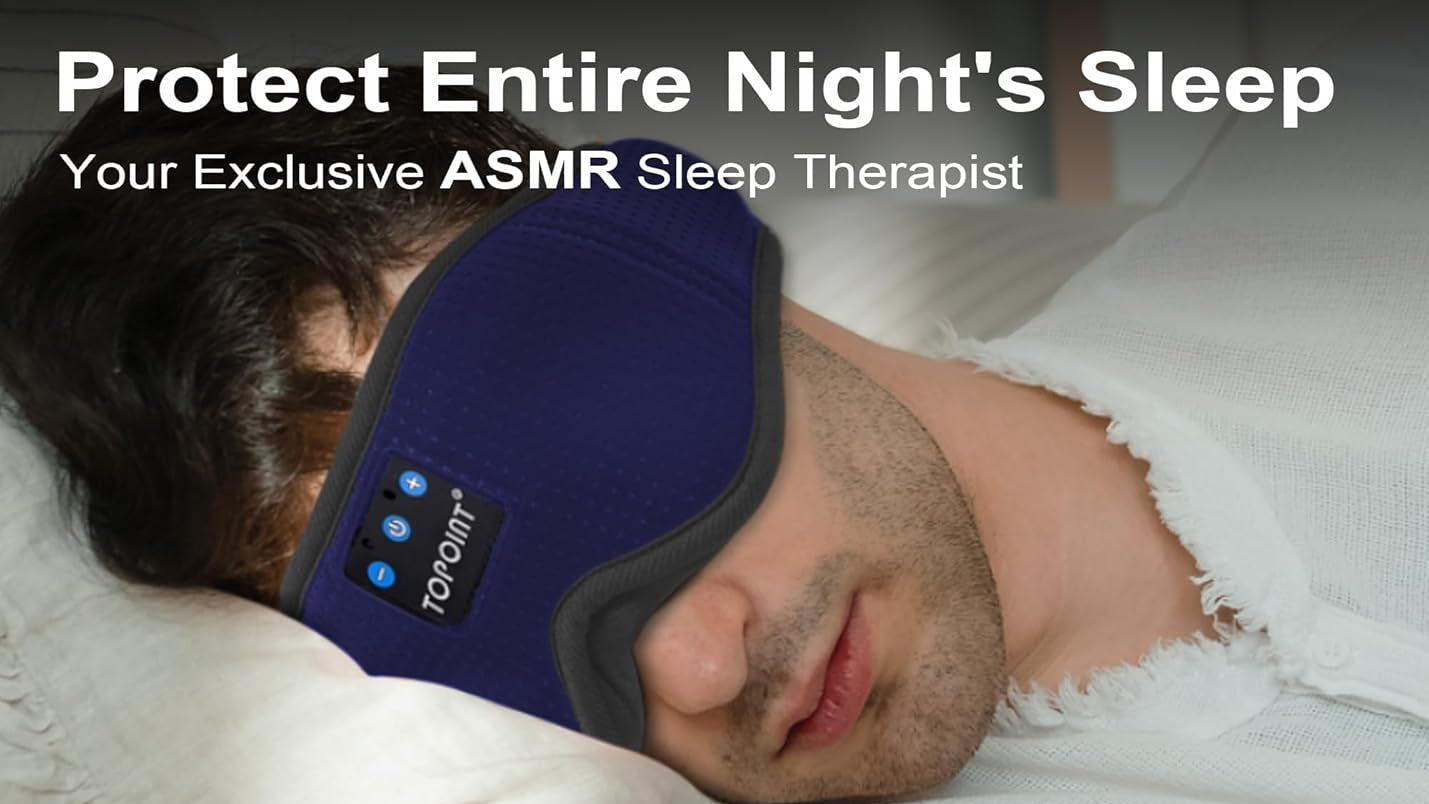 Sleep Mask with Headphones Bluetooth 5.4,  3D Eye Mask Blackout Breath Silk for Side Sleepers Women Men, Sleep Headphones Earphones HD Speaker Microphone for Travel Meditation Gift, CPAP Users