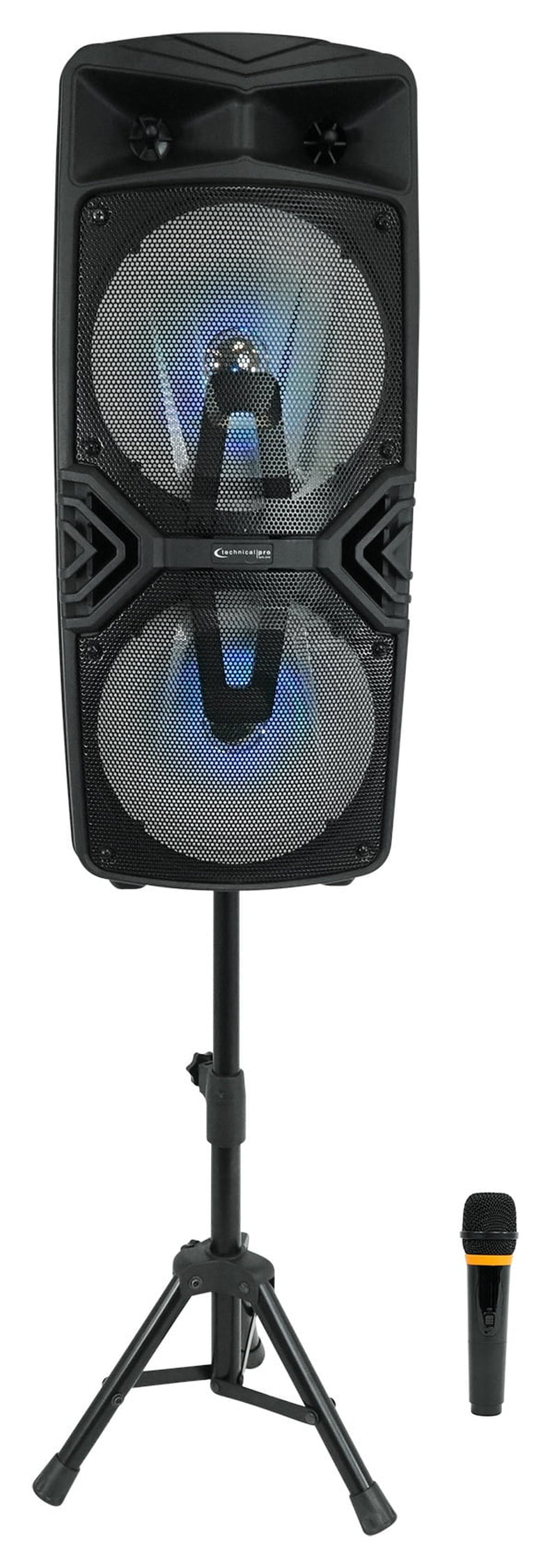 2)  Dual 8" Wireless Rechargeable Backyard DJ Party Speakers + Mics
